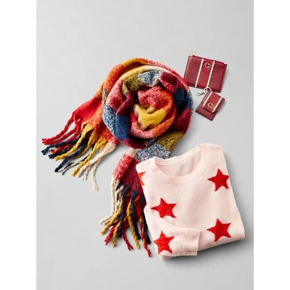 Heart N' Crush Women's Plus Size Star Print Crewneck Pullover Sweater - Picture 2 of 8